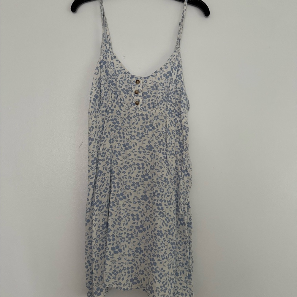 Blue and White Spaghetti Strap Dress